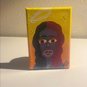 Vibrant Abstract Portrait Handmade Canvas Art